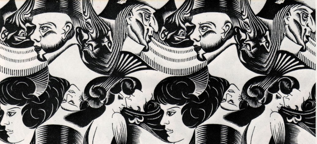 1036x471 Escher's Tessellations Of The Plane, Section - Tessellation Drawing