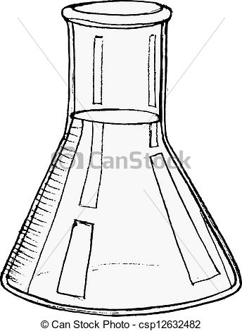 344x470 hand drawn illustration of a test tube with liquid - Test Tube Drawing
