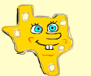 300x250 spongebob shaped like texas drawing - Texas Drawing
