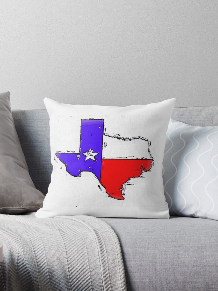750x1000 artistic texas flag drawing throw pillows - Texas Flag Drawing