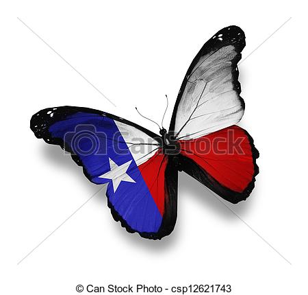 450x430 Texas Flag Butterfly, Isolated On White - Texas Flag Drawing
