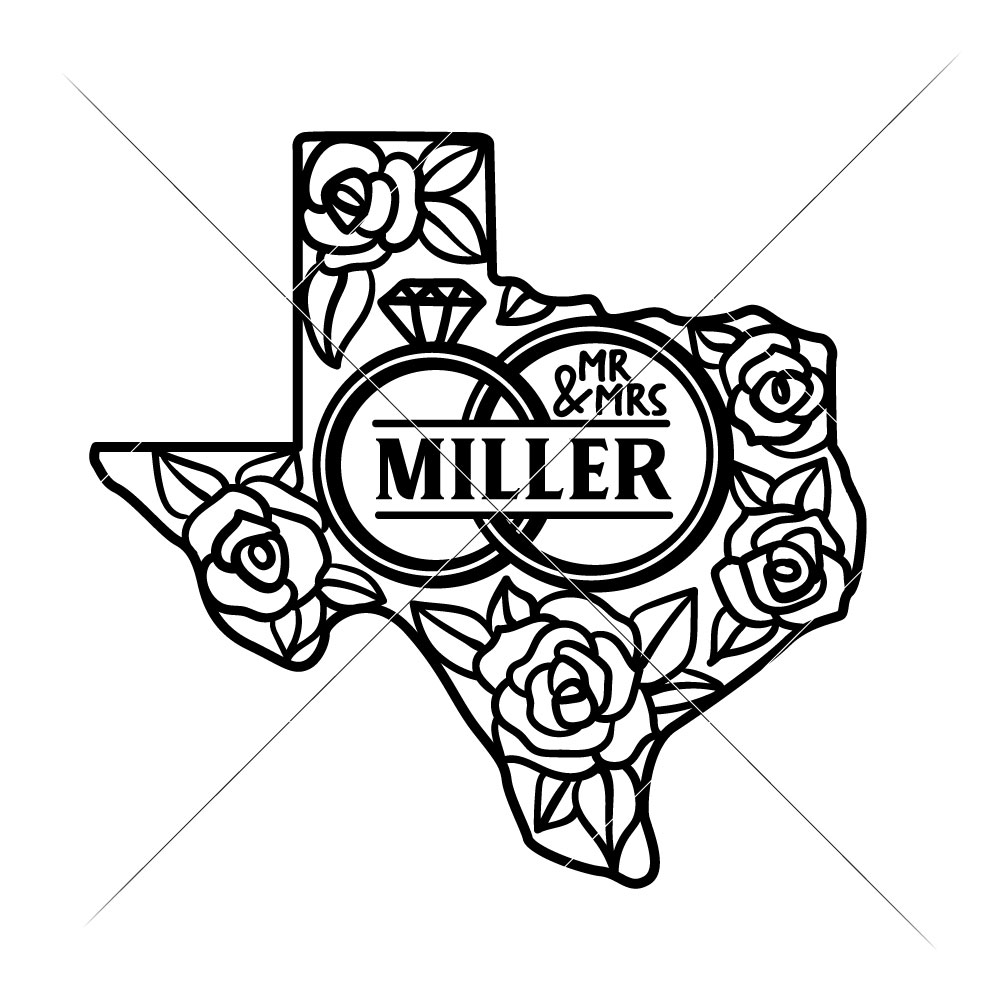 1000x1000 Mr And Mrs Wedding Design Texas - Texas Line Drawing