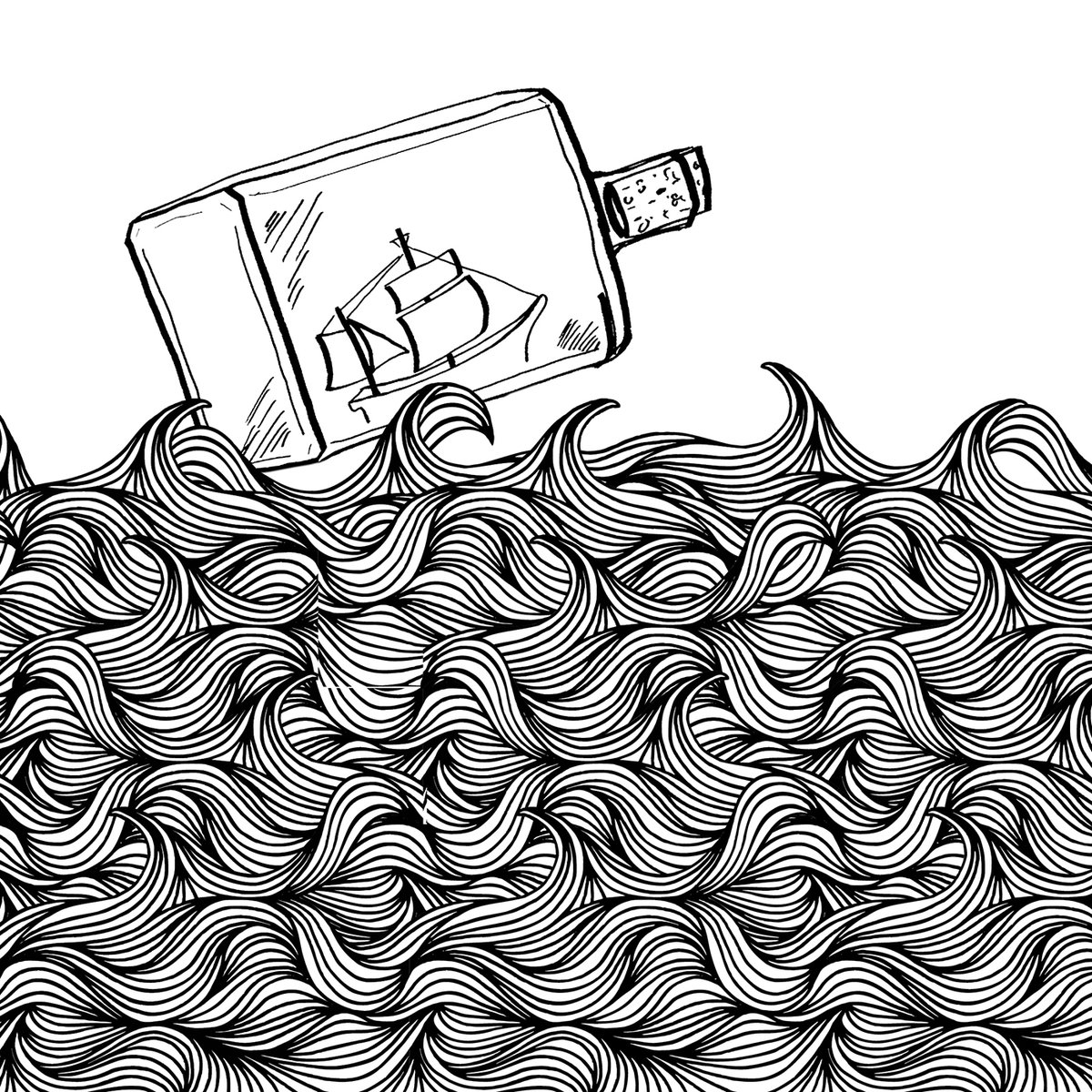 1200x1200 Ship In A Bottle Texas Tea - Texas Line Drawing