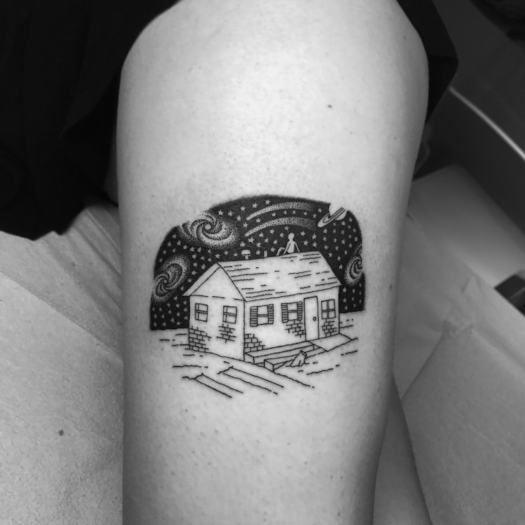 750x750 Funny Tattoos - Texas Line Drawing