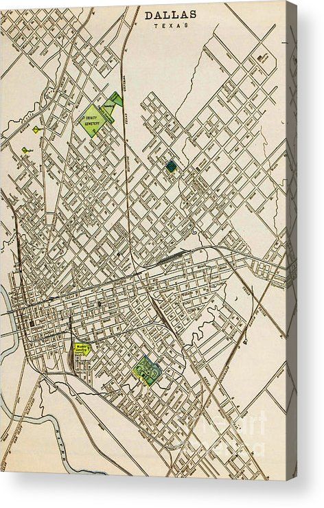 472x740 Dallas Texas Map Acrylic Print - Texas Map Drawing