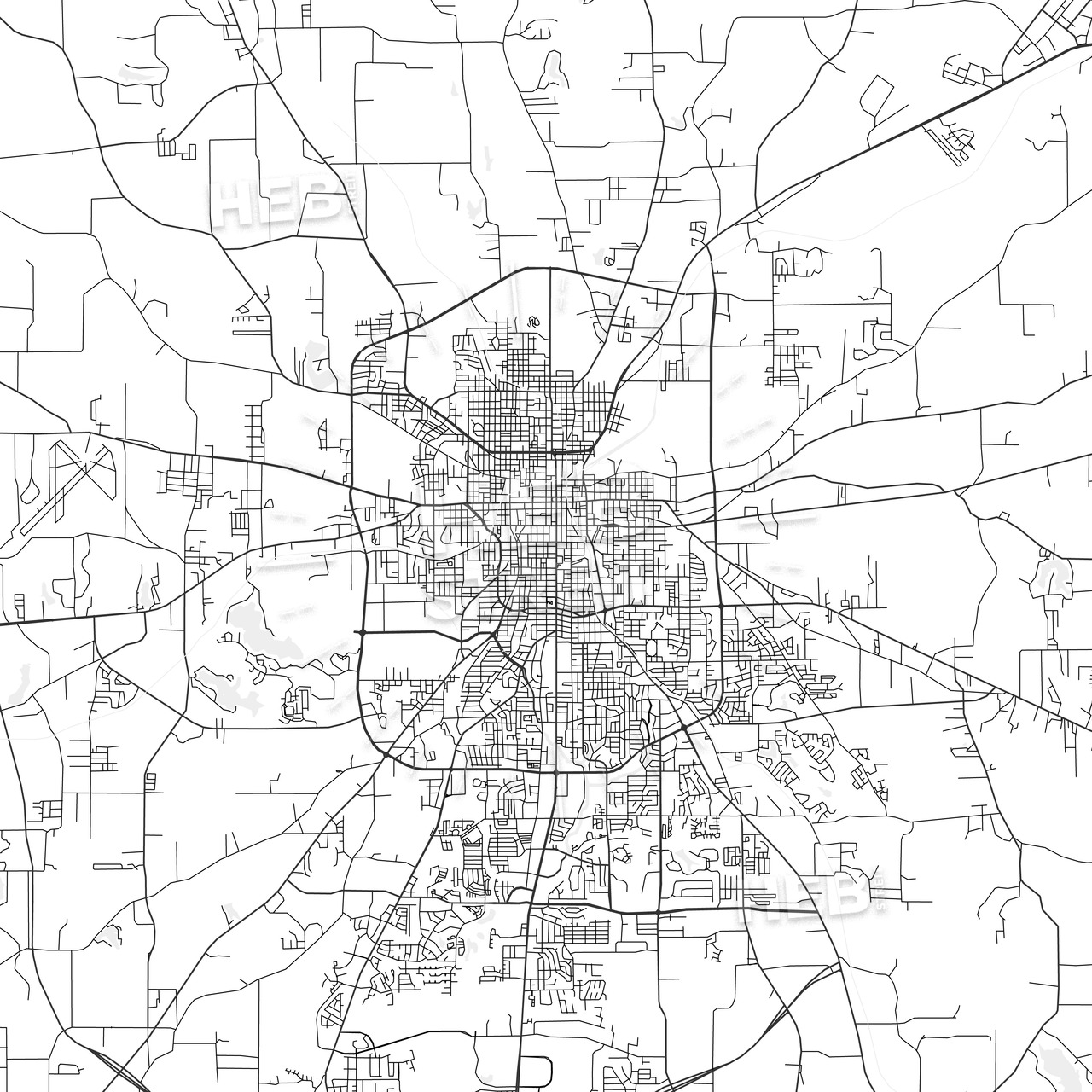 1280x1280 Tyler, Texas - Texas Map Drawing