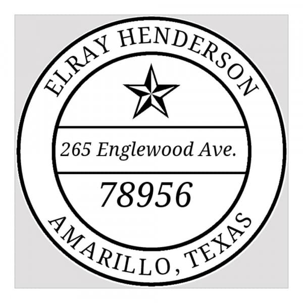 600x600 lone star round monogram seal - Texas Star Drawing