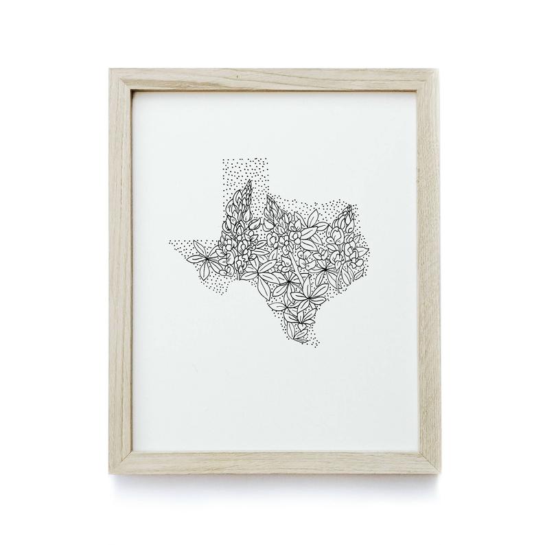 794x794 Texas Bluebonnet State Flower Drawing Giclee Print Etsy - Texas State Drawing