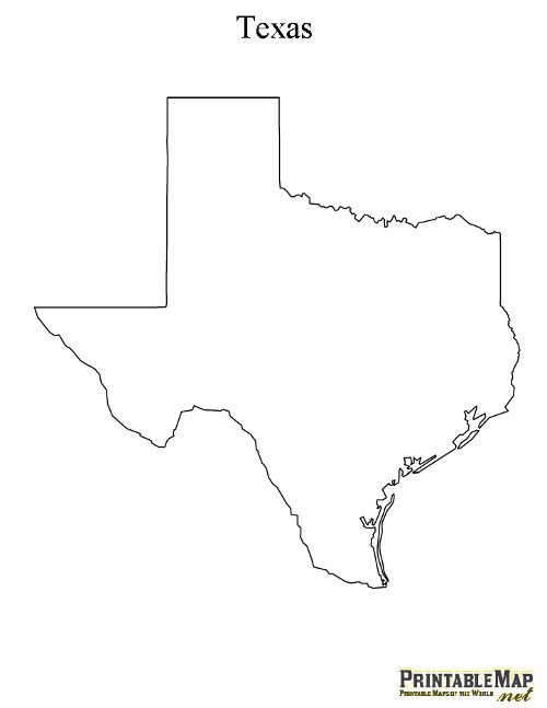 500x647 You Never Know When You Will Need A State Outline For A Craft - Texas State Drawing