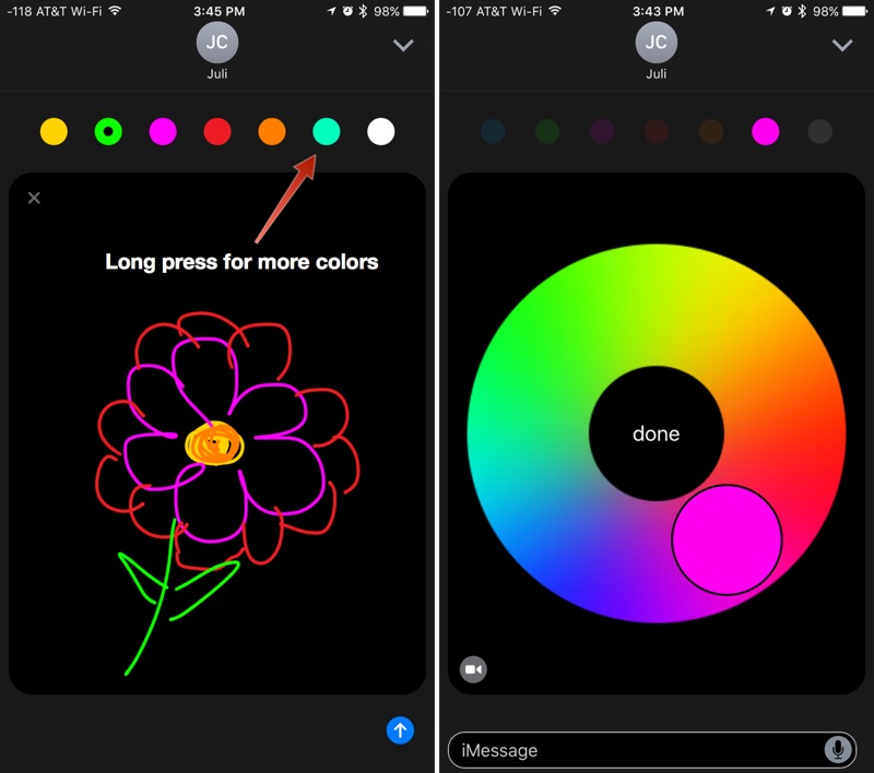 800x708 messages in ios how to use digital touch - Text Message Drawings