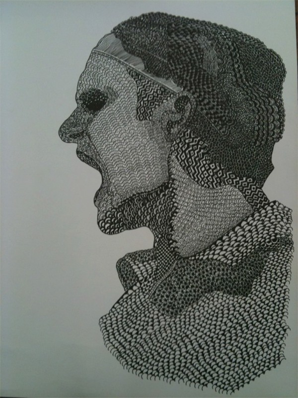 600x800 roger federer texture drawing on behance - Texture Drawing