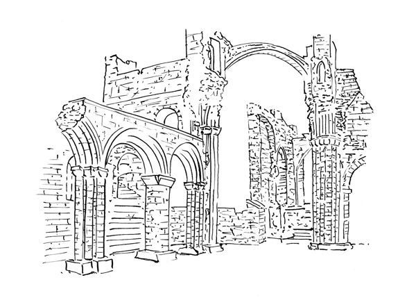 600x442 Pen And Ink Drawing - Texture Line Drawing