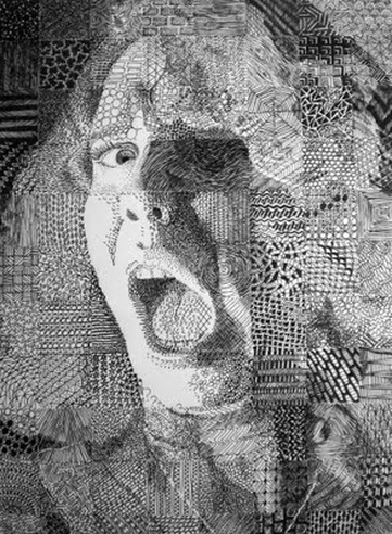 361x492 Texture And Value - Texture Line Drawing