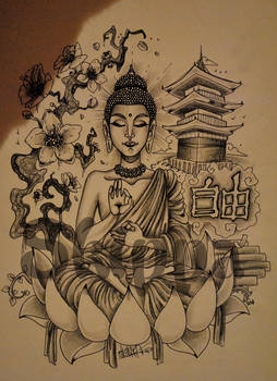 254x350 thai buddha - Thai Buddha Drawing