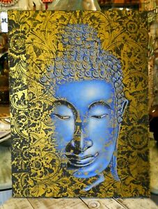 227x300 amazing hand made drawing on canvas thai buddha face wall art - Thai Buddha Drawing