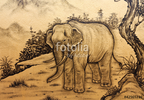 500x348 Thai Elephant Drawing Stock Photo And Royalty Free Images - Thai Elephant Drawing