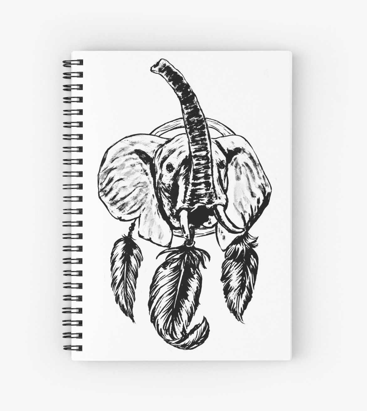 1171x1313 Thai Elephant Dream Catcher Spiral Notebooks - Thai Elephant Drawing
