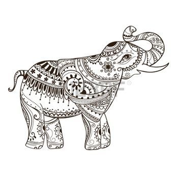 350x350 thai elephant greeting beautiful card with elephant frame - Thai Elephant Drawing