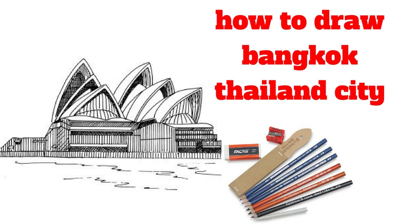 1280x720 How To Draw Bangkok Thailand City Draw Sketch - Thailand Drawing