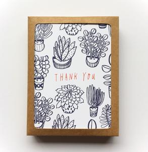 293x300 succulents thank you card set - Thank You Card Drawing