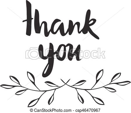450x388 vector thank you card with olive branches - Thank You Card Drawing