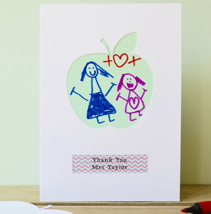 885x900 personalised thank you teacher card - Thank You Card Drawing