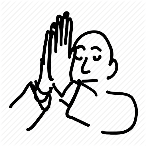 512x512 handdrawn, hands, hope, meditate, meditation, pray, thanks icon - Thanks Drawing