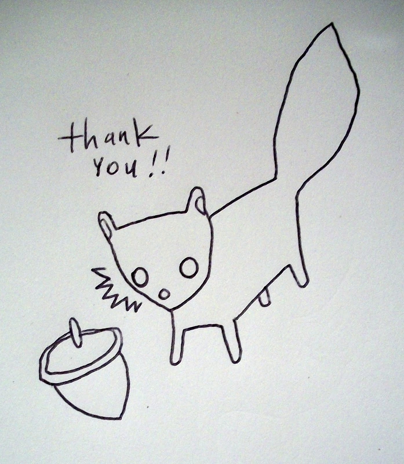 1394x1600 hey, thanks! squirrel thoughts - Thanks Drawing