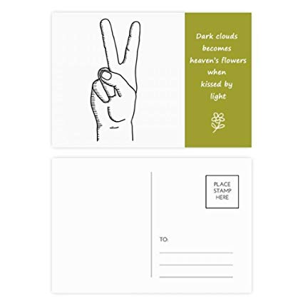 425x425 victory gesture line drawing pattern poetry postcard - Thanks Drawing