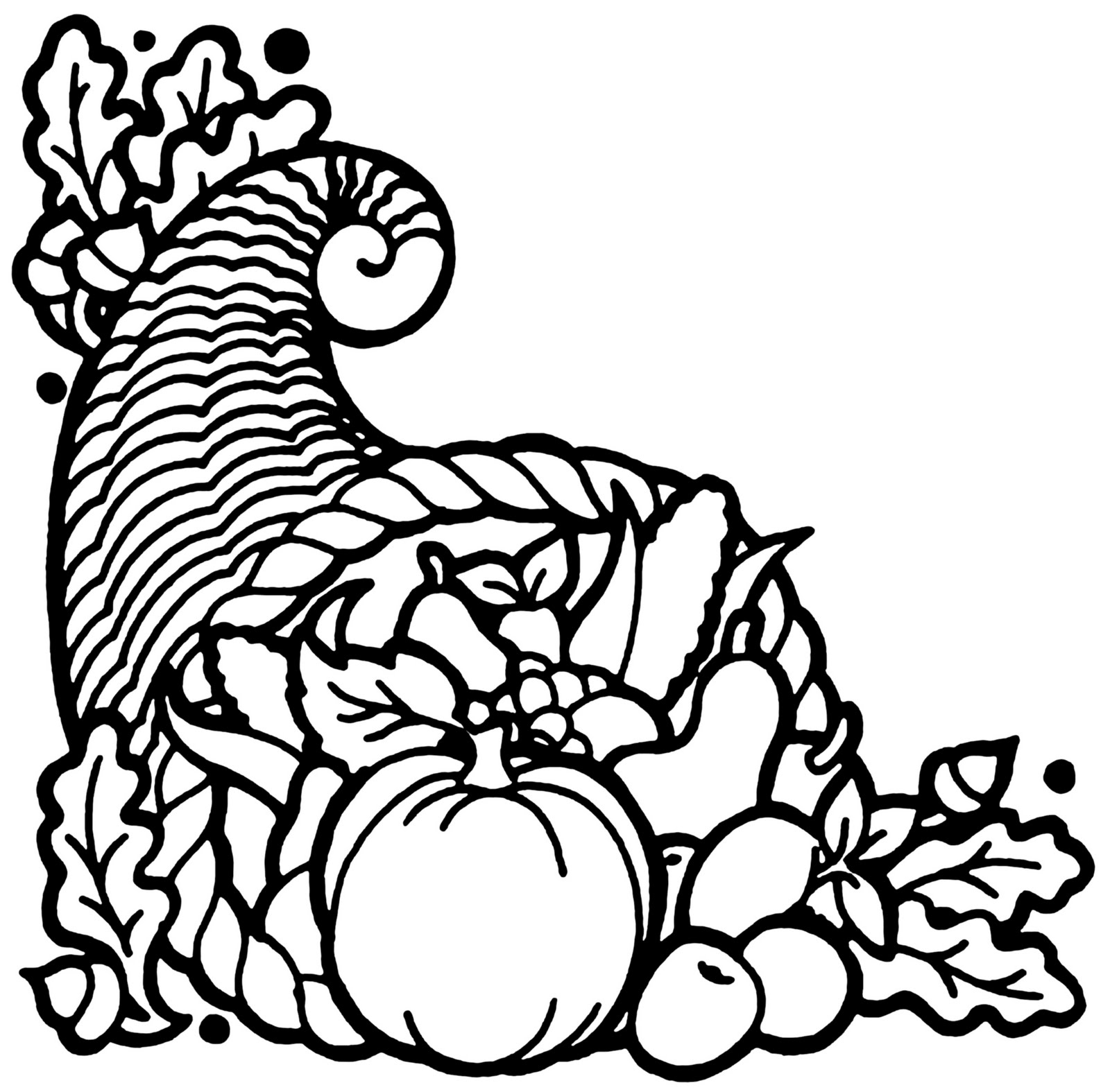 1600x1575 Cornucopia Beautiful Image Drawing Drawing Skill - Thanksgiving Cornucopia Drawing