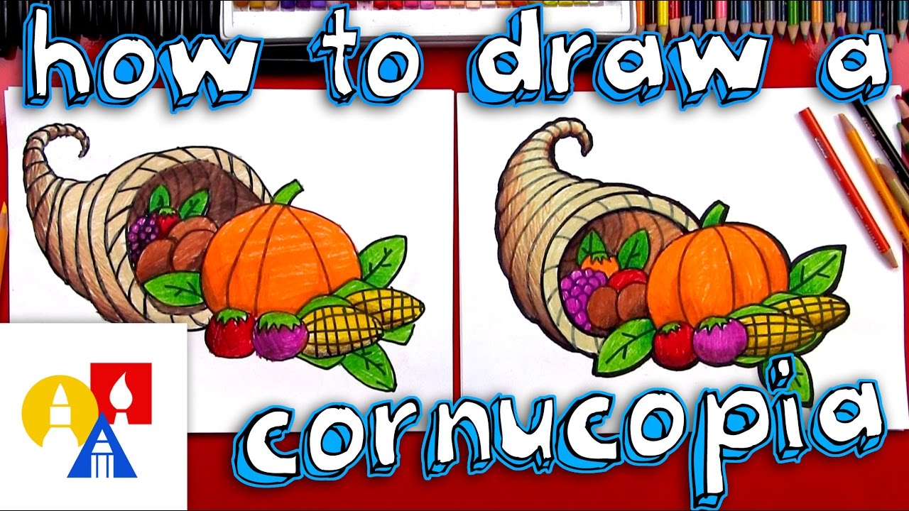 1280x720 How To Draw A Cornucopia - Thanksgiving Cornucopia Drawing