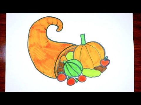 480x360 How To Draw A Cornucopia Kids Thanksgiving Videos - Thanksgiving Cornucopia Drawing