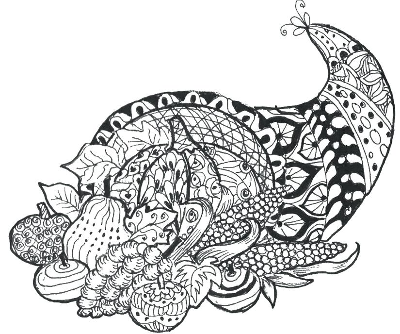 825x688 Coloring Pages Of Thanksgiving Cornucopia Coloring - Thanksgiving Cornucopia Drawing