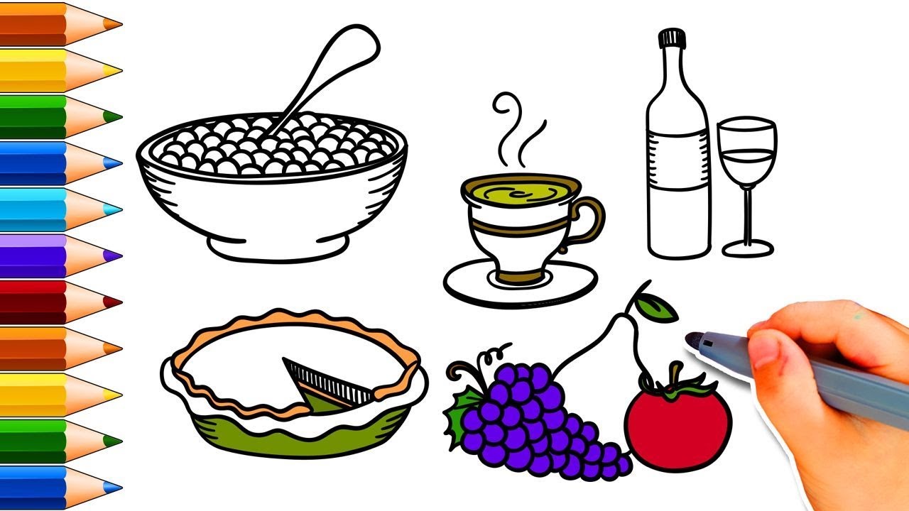 1280x720 how to draw a thanksgiving dinner - Thanksgiving Dinner Drawing