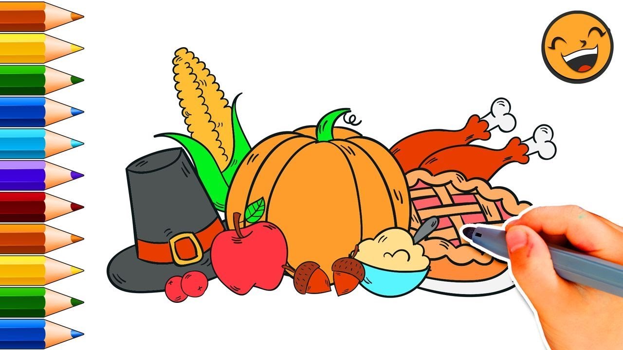 Thanksgiving Dinner Drawing At PaintingValley.com | Explore Collection ...