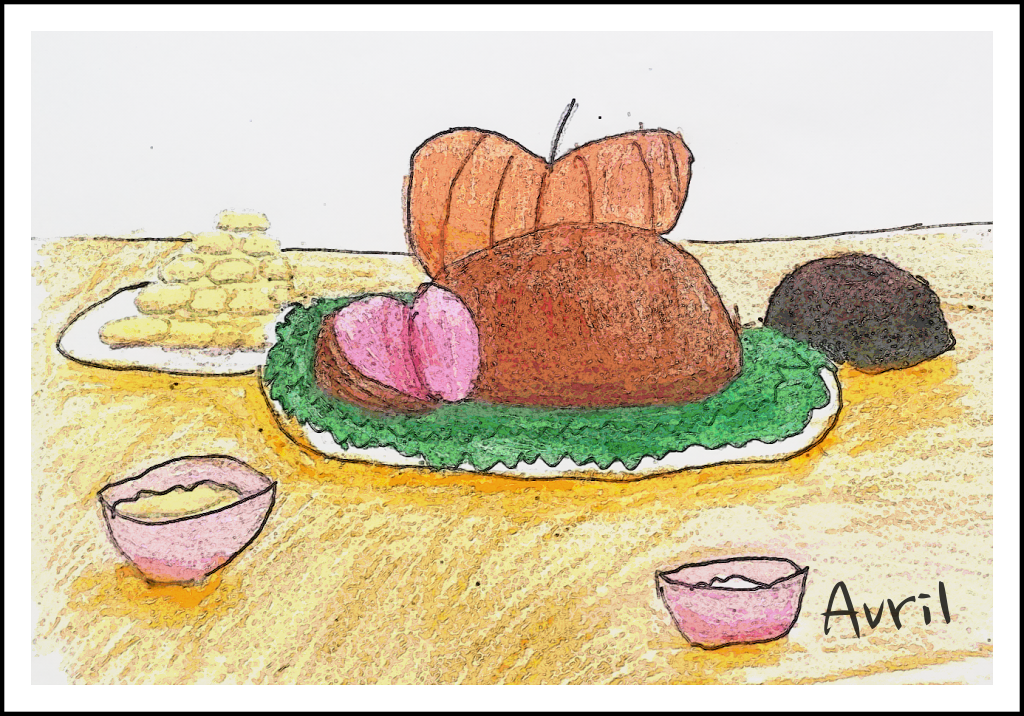 1024x716 thanksgiving dinner - Thanksgiving Dinner Drawing