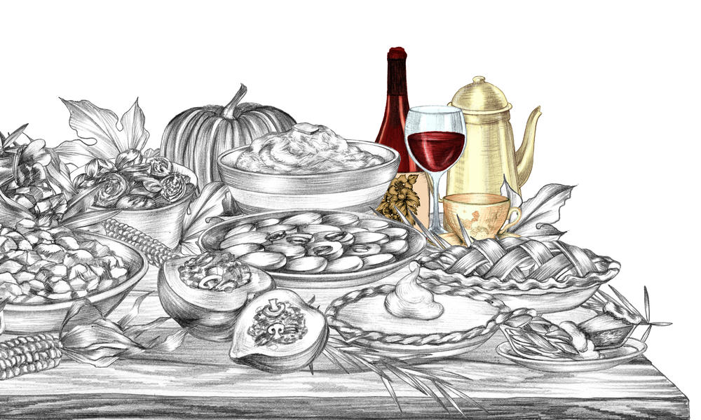 1000x600 what resources does it take to produce a thanksgiving meal - Thanksgiving Dinner Drawing