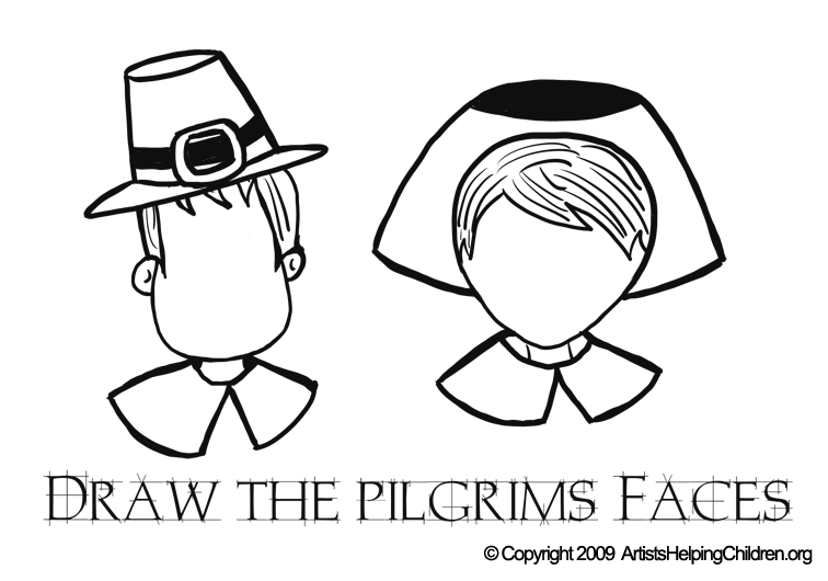 756x530 Thanksgiving Pilgrim Faces - Thanksgiving Drawing Activities
