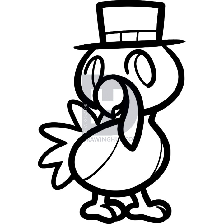 720x720 How To Draw A Thanksgiving Turkey For Kids, Step - Thanksgiving Drawing Pictures