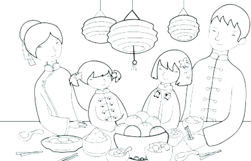 876x561 thanksgiving feast coloring pages turkey dinner coloring pages - Thanksgiving Feast Drawing