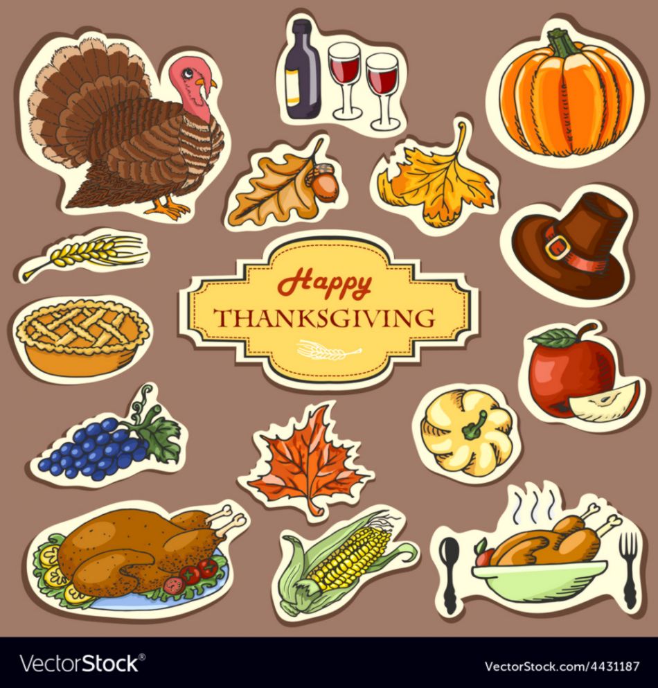 950x993 Thanksgiving Food Drawing Wallpapers Quality - Thanksgiving Food Drawing