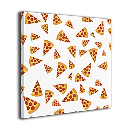 425x425 Jaylut Square Frameless Painting Print Artwork Pizza - Thanksgiving Food Drawing