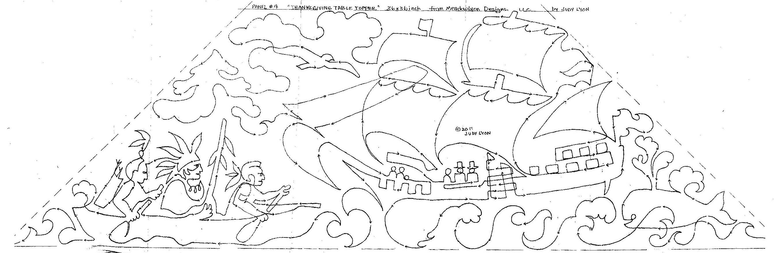 2697x879 Thanksgiving Table Topper Pictogram Meadowlyon Designs - Thanksgiving Table Drawing