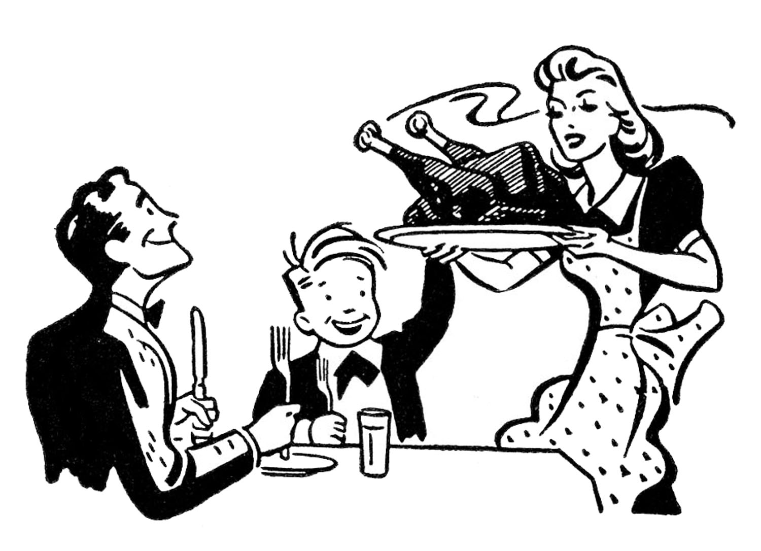 1500x1086 Thanksgiving Drawing Free Download - Thanksgiving Table Drawing