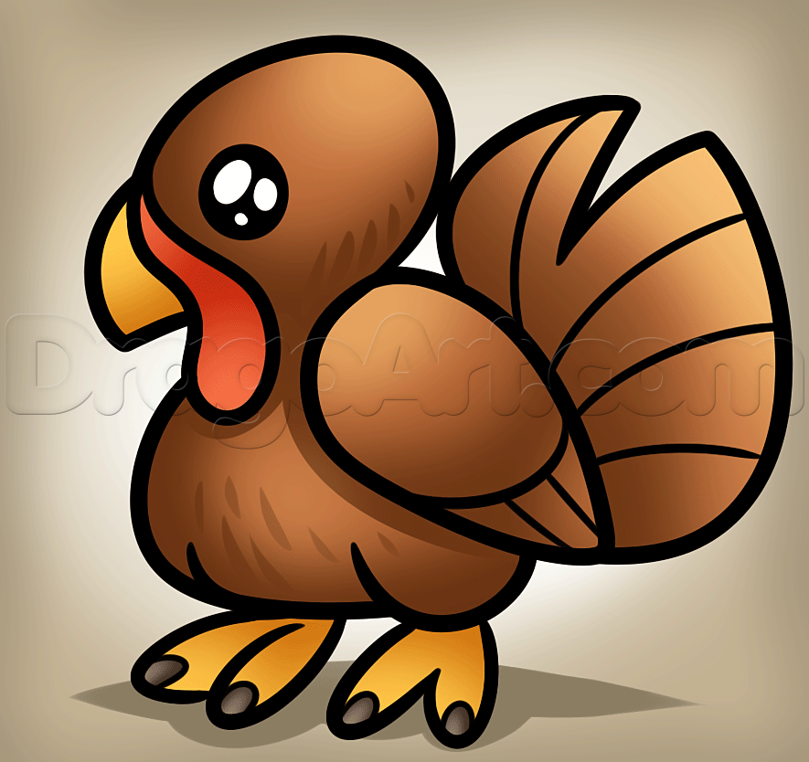 885x834 How To Draw A Simple Turkey, Step - Thanksgiving Turkey Drawing