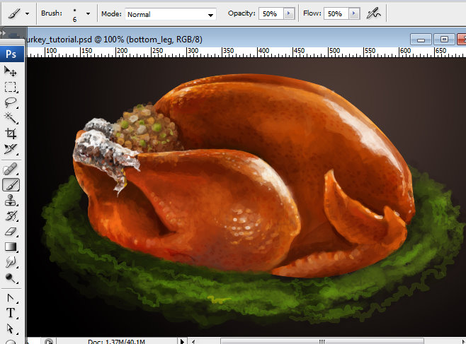658x487 photoshop roasted thanksgiving turkey illustration - Thanksgiving Turkey Drawing
