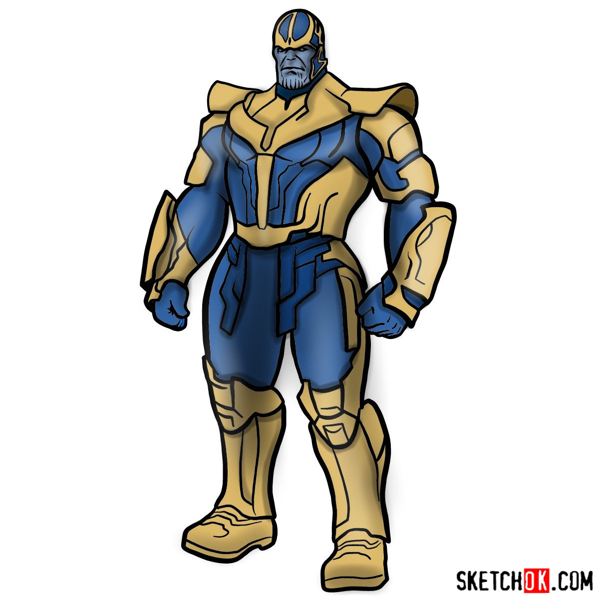 1200x1200 How To Draw Thanos In His Suit - Thanos Drawing