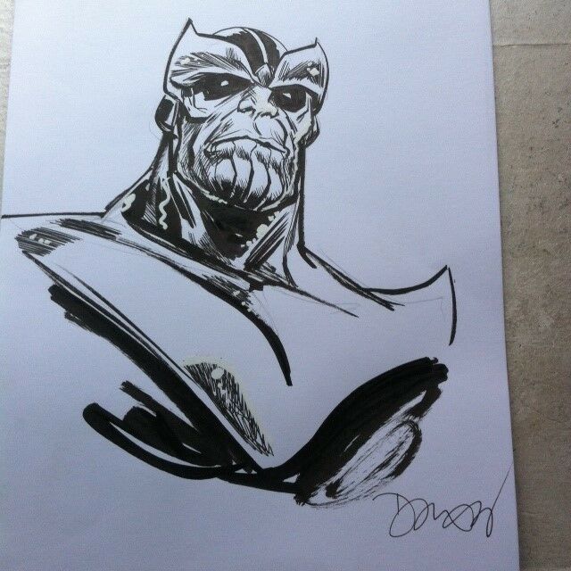 640x640 Thanos Sketch Original Drawing Danilo Beyruth - Thanos Drawing