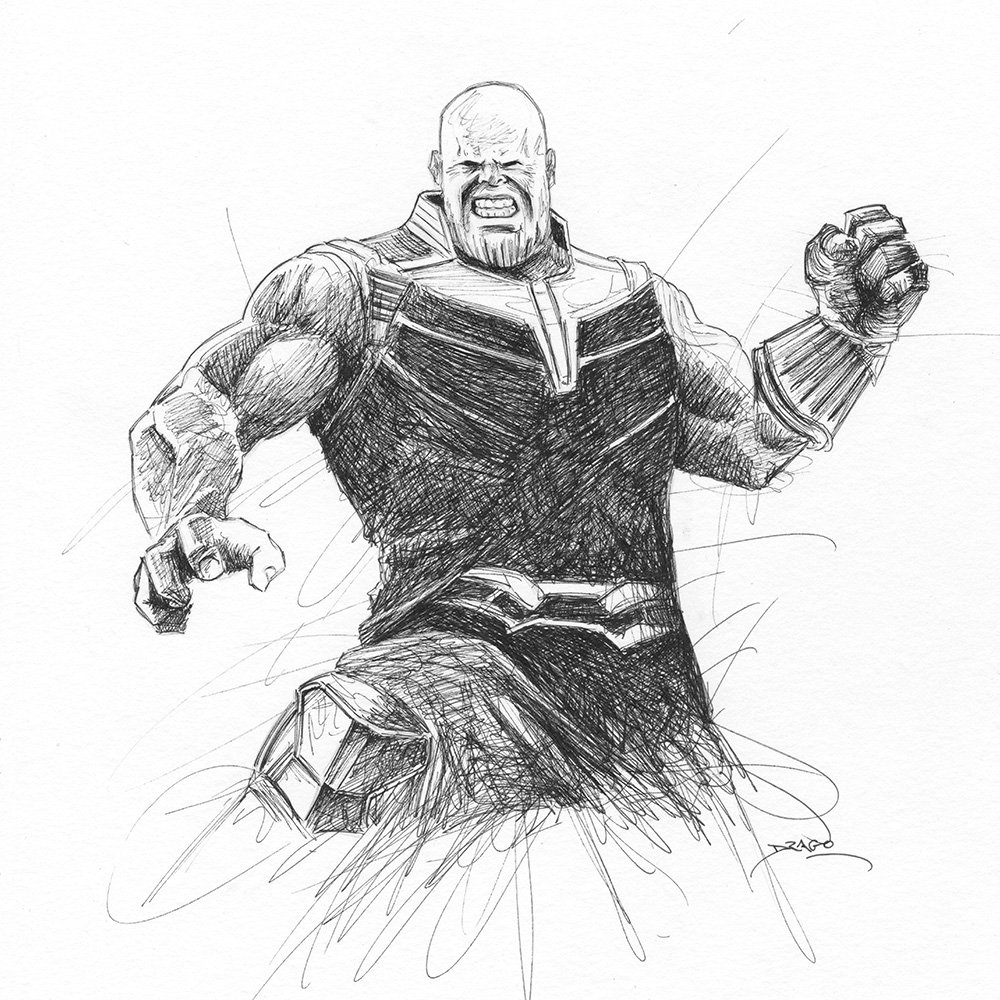 1000x1000 Thanos Doodle - Thanos Drawing