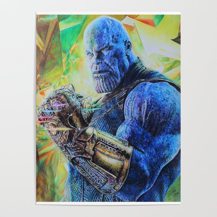 700x700 Thanos Drawing Poster - Thanos Drawing